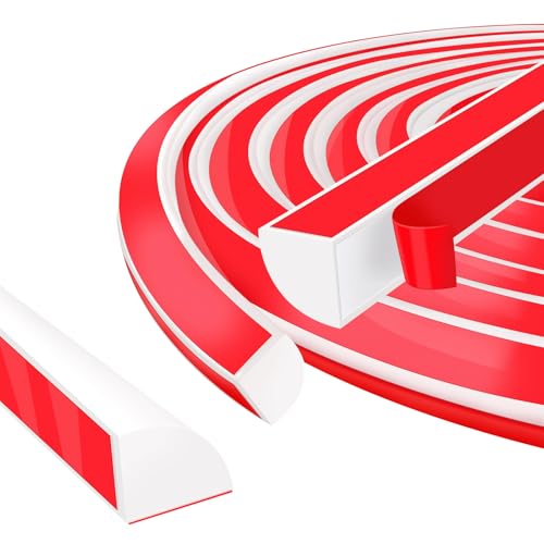 KEQKEV Flexibles selbstklebendes Gummiband mit 4-fach-Formleiste für Böden, Ecken, Badewanne (weiß)