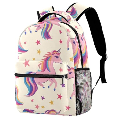Sac à dos voyage enfant contre le désordre, grand sac école licorne avec porte-bouteille