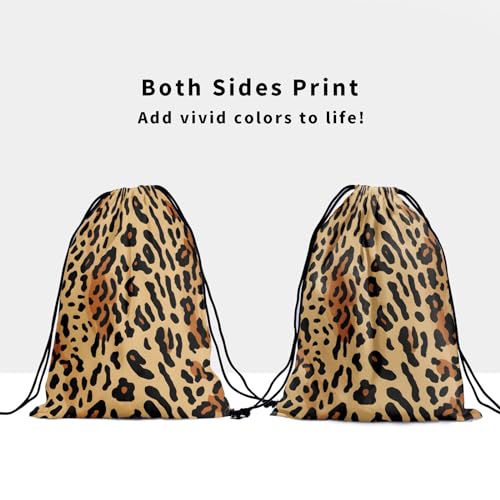 Image of Nerxy Leopard Print Gymnastics Grip Bag - Cheetah Grips Bag Animal Drawstring Storage Bags Pouch Wildlife Gym Bag for Gym Sports