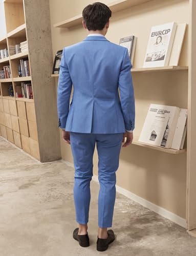 Mens 2 Piece Suit Linen Summer Top Blazer Pants Sets Beach Wedding Wear Vacation Prom Suits for Men HRX344