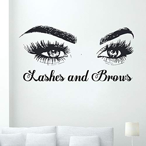 Preisvergleich Produktbild JXND Wimpern und Augenbrauen Vinyl Wandtattoos Wimpernverlängerung Augenbrauen Wandaufkleber Mädchen Augen Aufkleber Wohnaccessoires abnehmbar 85x42cm