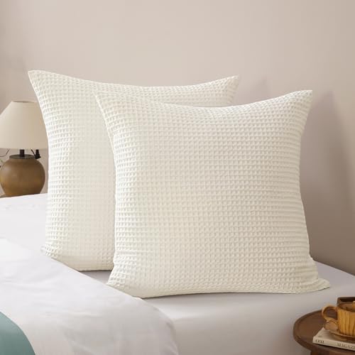 PHF Ultra Soft Waffle Weave Euro Shams Pillow...