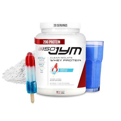 JYM Supplement Science Iso JYM Bombsicle, 90 Calories, 100% Whey Protein Isolate, Zero Fat, Zero Sugars, Mixes Clear, for Women & Men, 20 Servings