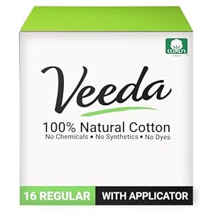 Veeda 100% Natural Cotton Tampons &...