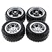 MTQY 4PCS 60mm Toy Car Rubber Tyre Wheels with Shaft Round Rod Axles Automotive Truck Robot DIY Model Toy Parts