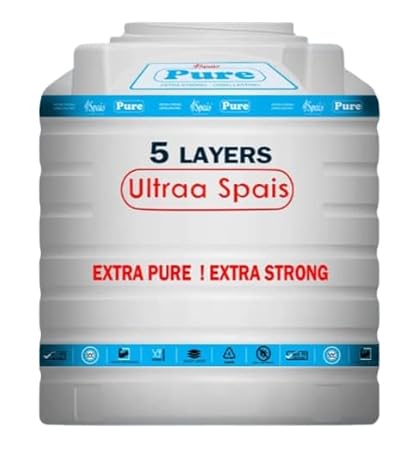 Jehovah JIREH Traders Water Tanks, Food Grade, Antibacterial, UV and Heat Resistant, BPA-Free, Easy Clean, Unbreakable 1000 LTR