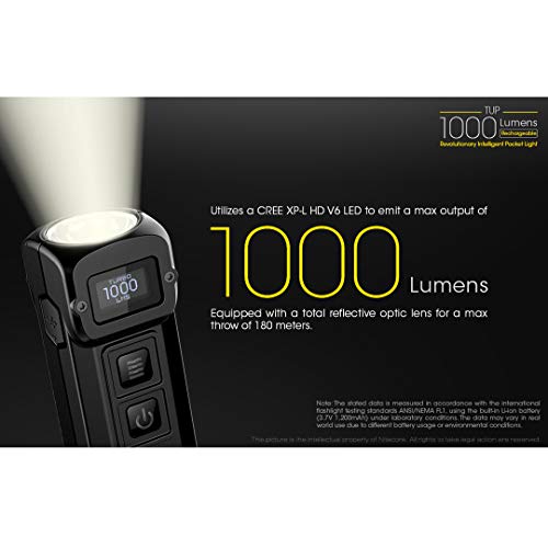 Nitecore Tup 1000 Lumen Rchrgbl Keychain Flashlight Black #TOP1