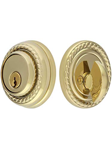 Solid Brass Single Cylinder Rope Style Deadbolt Pvd with 2 3/4