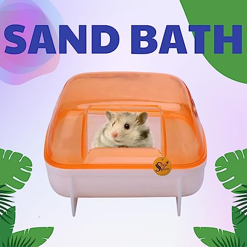 Image of Sage Square Bath Sand Tub for Hamster, Dwarf, Gerbil, Chinchilla, Mice - Enhance Your Pet's Hygiene in Style, Provide Your Pets with a Relaxing Bathing Area.