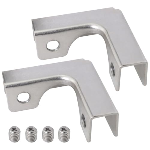 JJHXSM 2PCS Silver L Shaped Glass Aquarium Fixing Clip Cold Rolled Iron Reinforcement Clip Glass Aquarium Accessory with Screws for Fixing Display Cabinet Glass Shelves and Aquarium Glass