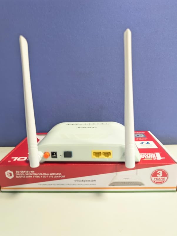 Image of Digisol XPON 300 Mbps Single Band ONU /ONT Router - Without Telephone Port, Dual Antenna, Compact Design for Fiber Connectivity(3 Year Warrenty)