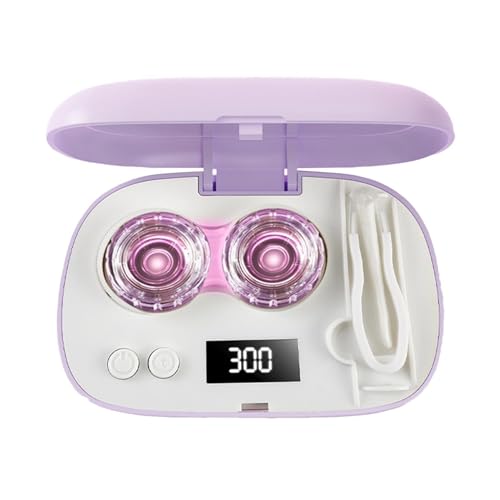 Nettoyeur ultrasonique pour lentilles de contact | Avec Miroir Portable 5 Niveaux - Étui Nettoyant Voyage pour Lentilles de Contact,Hommes femmes quotidien voyage maison bureau affaires école