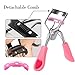 Uranian Eyelash Curlers with Built-in Comb Beauty Eyelashes Curlers Eyelash Cliper with 2 Replacement Silicone Refill Pads Premium Lash Curler Makeup Tool for Women and Girls (1-Pink)