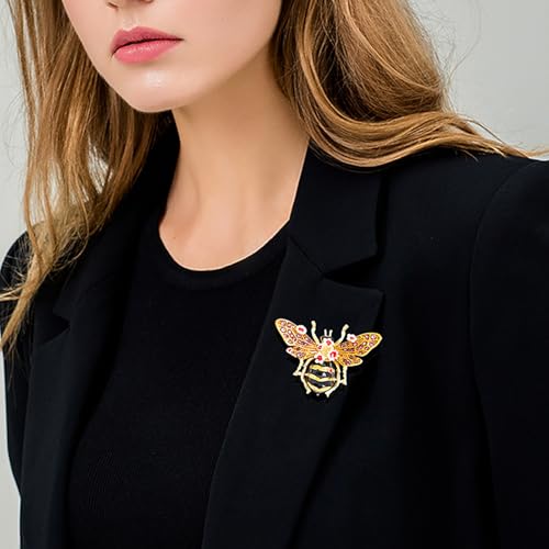 Image of Insect Animal Brooch Pin for Women Rhinestone Lapel Pins Vintage Brooches for Costume Accessories