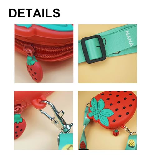 Avocado Coin Purse Silcon Girls Cute Fruit Change Purse Funny Small Zipper Crossbody Coin Pouch for Kids(Avocado)3