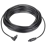 sourcing map Fiber Optic Audio Cable 90 Degree Digital Audio Optic Cable 34.4FT Long TOS Optical Link Cable PVC Plastic Connector for TV DVD Amplifier Stereo Black