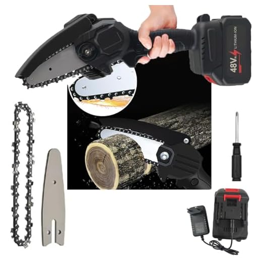 Mini Motosserra Eletrica 48V De Mao Sem Fio Portatil Corta Bambu Madeira Poda Jardim Jardinagem Galhos Folhas Arvore