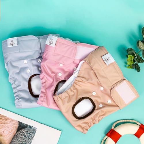 CuteBone Hundewindeln für Weibliche Welpen, Waschbar und umweltfreundliche Damenbinden Höschen für Ungeübte Welpen, Hunde in Hitze, Menstruation und Inkontinenz D61L-DE