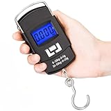 AQUQLOACH デジタル吊りはかり 50kg対応 デジタルスケール 旅行 釣り 荷物計量用 高精度5g単位計測 コンパクト 軽量 スーツケース スケール 風袋機能付き バックライト搭載 電池式