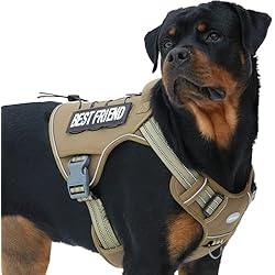 AUROTH Tactical Harness for Large Dogs No Pull Adjustable Pet Harness Reflective K9 Working Training Easy Control Military Service Pet Vest Army Yellow XL