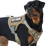 AUROTH Tactical Harness for Large Dogs No Pull Adjustable Pet Harness Reflective K9 Working Training Easy Control Military Service Pet Vest Army Yellow XL
