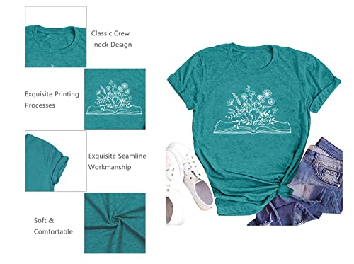 Image of Books Shirts for Women Reading T-Shirt Book Lover Tops Funny Readers Gifts Clothes Casual Librarian Tees