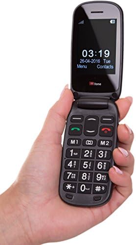 TTfone Lunar TT750 Black Flip Big Button Easy Menu Mobile with O2 Bundle Pay As You Go SIM main image 1