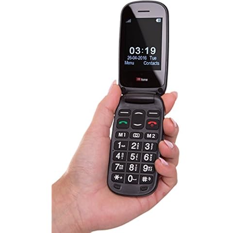 TTfone Lunar TT750 Teléfono móvil con botón grande y diseño de concha abatible Cover