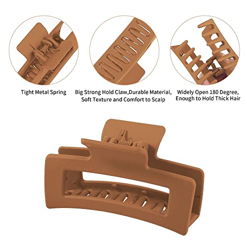 Vsiopy 10 Pcs Large Clips For Thin/Thick Hair, 6 Pack 3.5 Inch Big Matte Claw Clips For Women & Girls #TOP7