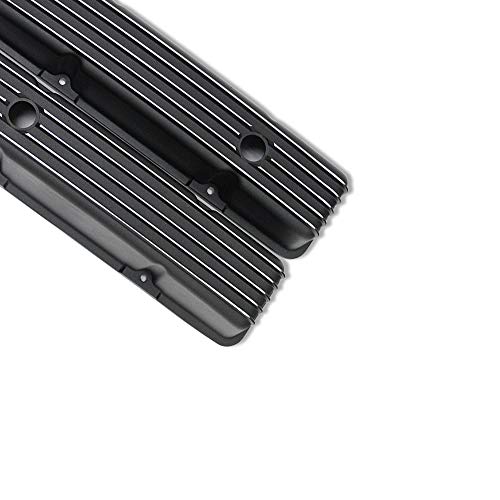 Demotor Performance For Sbc Chevy Tall Valve Covers & 12" Oval Air Cleaner Black Finned Aluminum #TOP3