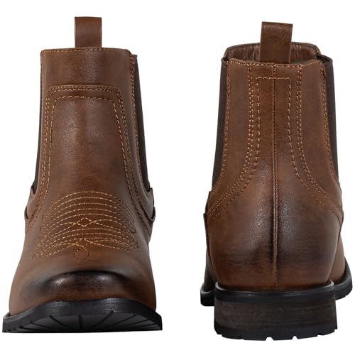 J's.o.l.e Chelsea Cowboy Boots for Men Square Toe Western Boots Classic Casual Work Ankle Boots2
