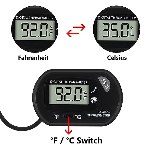 Image of 20Pcs Aquarium Thermometer Fish Tank Thermometer Reptile Fahrenheit Terrarium Water Temperature Indicator Test Digital with LCD Display Fahrenheit /Celsius