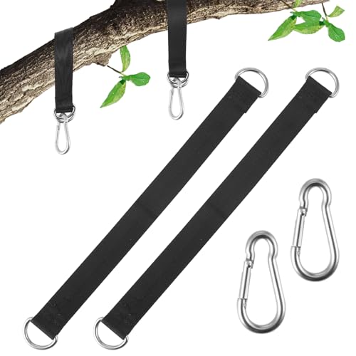 Tyqour 2 Pcs Tree Swing Straps, Hammock Hanging Kit, Adjustable Swing Straps for Tree Branch, Tree Swing Rope, Durable Porch Swing Hanging Kit for All Swings, Hammocks, Safer and Easy Installation