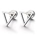 Unisex Stainless Steel Open Triangle Stud Earrings for Man and Women, Screw Back 2pcs