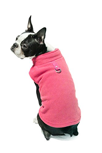 Image of Gooby Fleece Vest Dog Sweater - Pink, X-Small - Warm Pullover Fleece Dog Jacket with O-Ring Leash - Winter Small Dog Sweater Coat - Cold Weather Dog Clothes for Small Dogs Boy or Girl (Pack of 2)