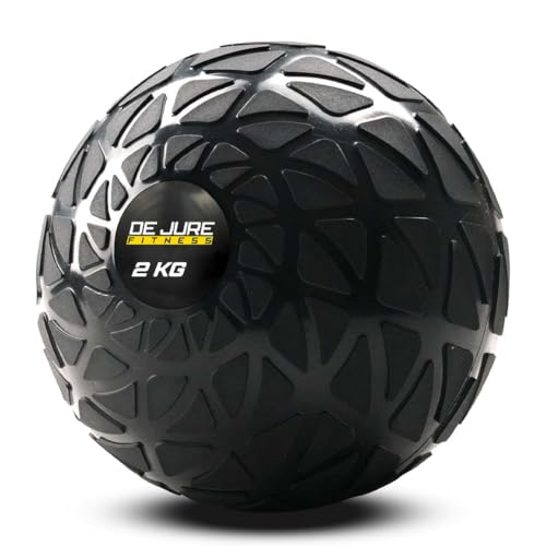 Image of DE JURE FITNESS Premium Slam Ball 7 inch Diameter - 2 KG Weighted Medicine Ball - No Bounce - Textured Grip - Strength Training, Crossfit, Power & Core Workout Ball for Home Gym - 2 KG