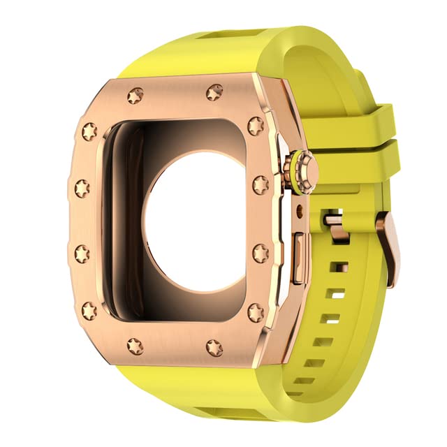 Bracelet Apple Watch 45mm caoutchouc boîtier modifié Série 8 7 SE 6 5 4