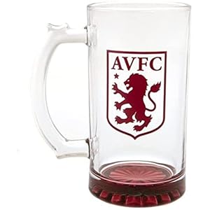 Aston Villa F.C. Stein Glass Tankard CC Official Merchandise, Transparent