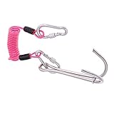 Schwerer Scuba Diving 316 Edelstahl Doppel Riff Drift Haken mit Spiral Coil Lanyard