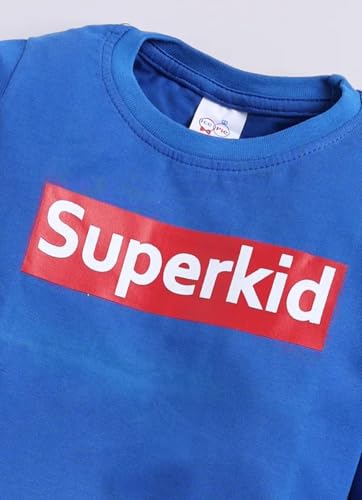 Image of Kids Cotton Superkid Printed Clothing Set- Full Sleeve T-Shirt And Trousers For Infants /Childs /Baby Boys (in Multicolor, Pack of 1)