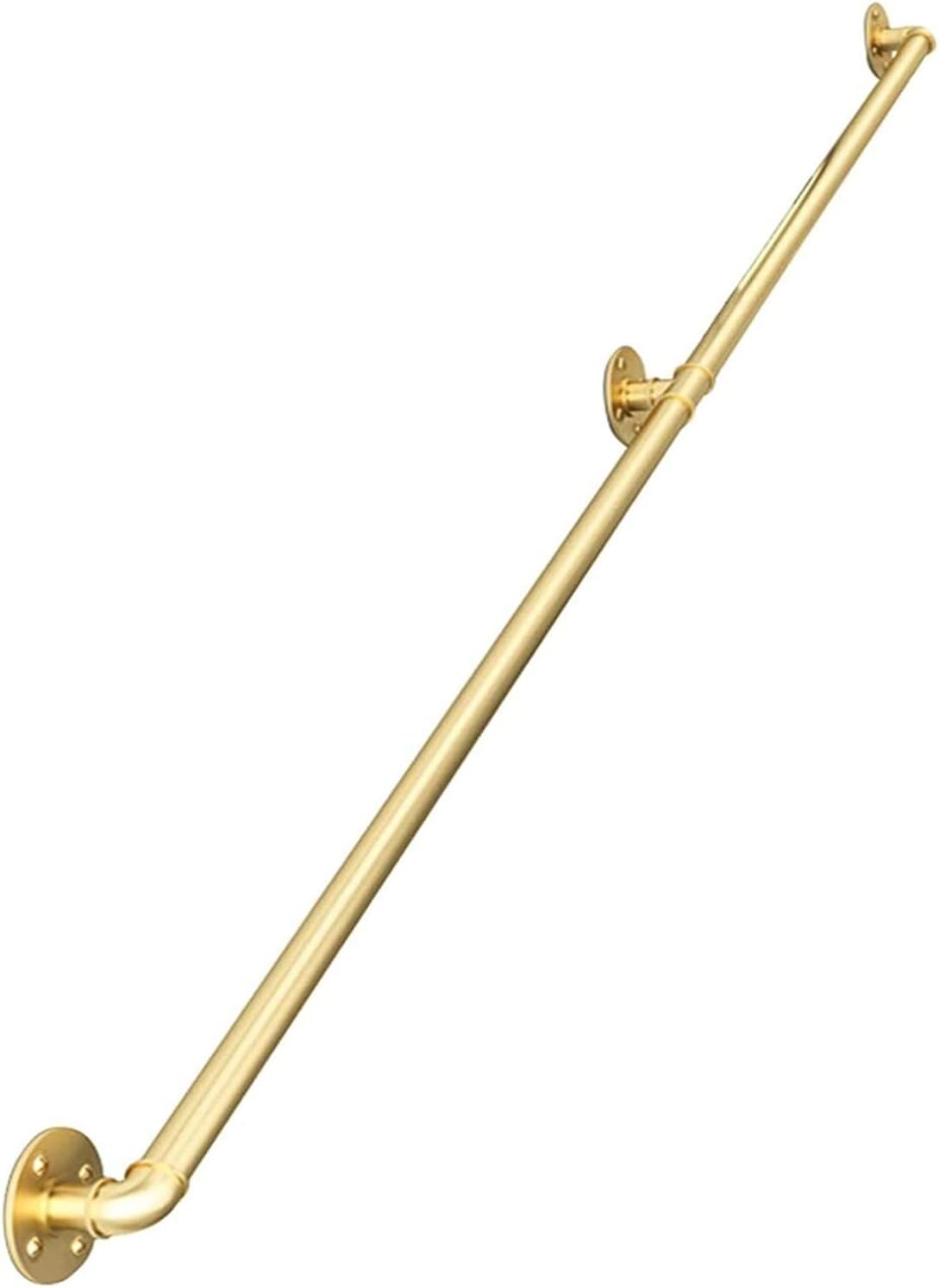 Staircase Handrail - (1ft - 20ft) Complete Kit, Wall Mount Industrial Wrought Iron Pipe Banister - Metal Railing Non-Slip Stairs Grab Bar - Indoor & Outdoor Porch Deck Hand Rail