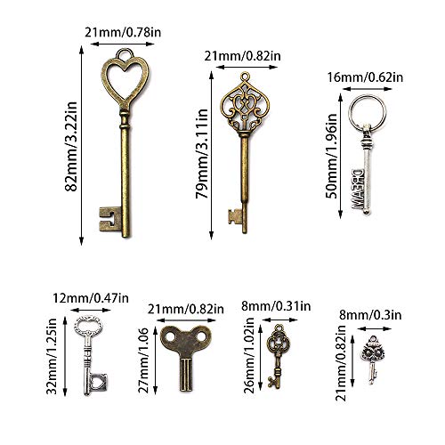 Mila-Amaz 40 Pieces Antique Bronze Vintage Skeleton Key Charms Steampunk Accessories for Handmade Jewelry Making - Bronze, Silver steampunk buy now online Mila-Amaz 40 Pieces Antique Bronze Vintage Skeleton Key Charms Steampunk Accessories for Handmade Jewelry Making - Bronze, Silver steampunk buy now online