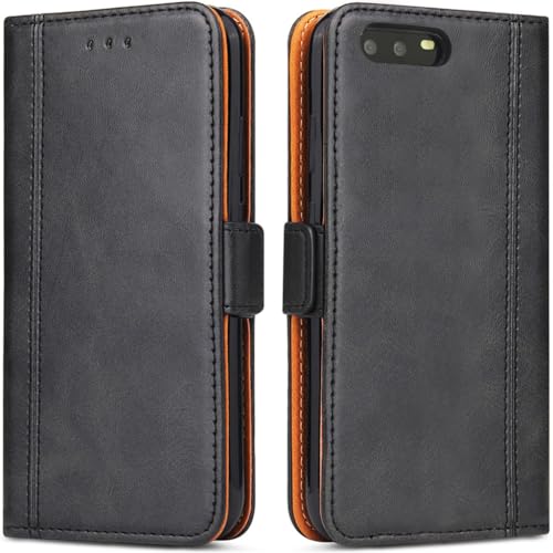 ROJIOJIO Funda para Huawei P10, Premium Piel Carcasa Funda Libro Suave Case Tapa Cuero [Soporte Móvil] [Ranuras para Tarjetas] [Cierre magnético] para Huawei P10, Negro