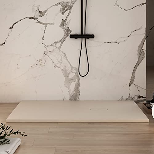 Olimpo Docce - Piatto Doccia In Marmoresina Crema Effetto Pietra Cemento Maka - 80X100 - 6
