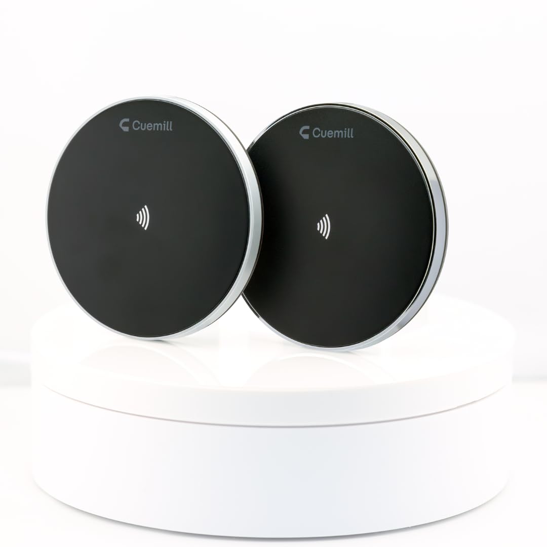 Disco, timbre inteligente, sin cables/baterías/WiFi/suscripción. Tecnología patentada. OEM (minimalista, aluminio mate)