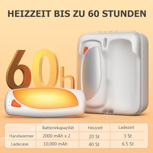 COTOP Handwärmer Elektrisch, 14000mAh Akku Hand Warmers mit Ladecase – Ansicht 4