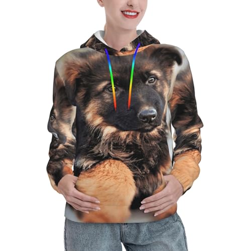 Sweat à capuche chiot berger allemand le cadeau d'automne idéal pour femmes