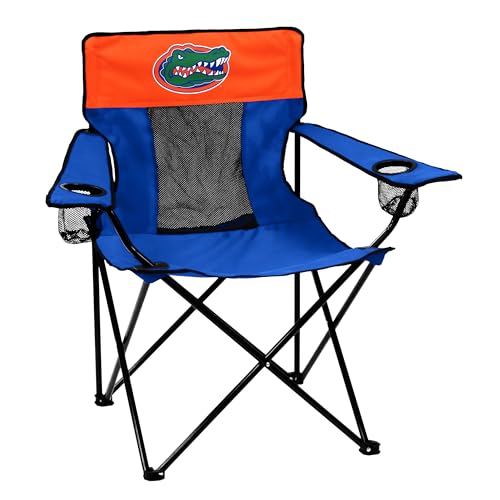 Logo Brands NCAA Florida Gators Elite Portable Chair - Premium Outdoor Chair with Cup Holder, Powder-Coated Steel Frame, Lightweight and Portable for Tailgating,and Sporting Events