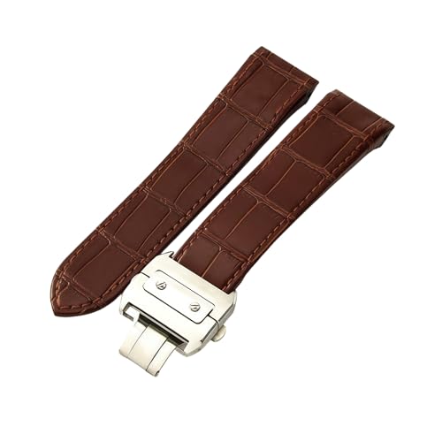 Bracelet en cuir authentique pour Cartier Santos et boucle acier noble