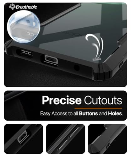 Image of WOW IMAGINE Shock Proof Clear Protective Back Case for Oppo Reno 14 Pro 5G - AirEDGE Technology | 360 Degree Camera Protection | Transparent Hybrid Back Case Mobile Cover - Black